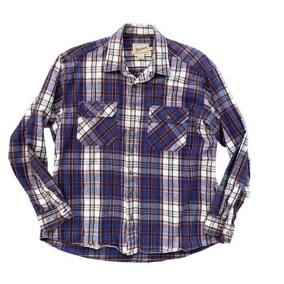 Woolrich Other - Vintage 90s Woolrich Flannel Shirt Men’s XL Sea Salt 100% Cotton Long Sleeve
